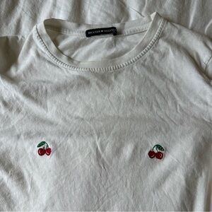 Brandy Melville Embroidered Cherry Top | size small